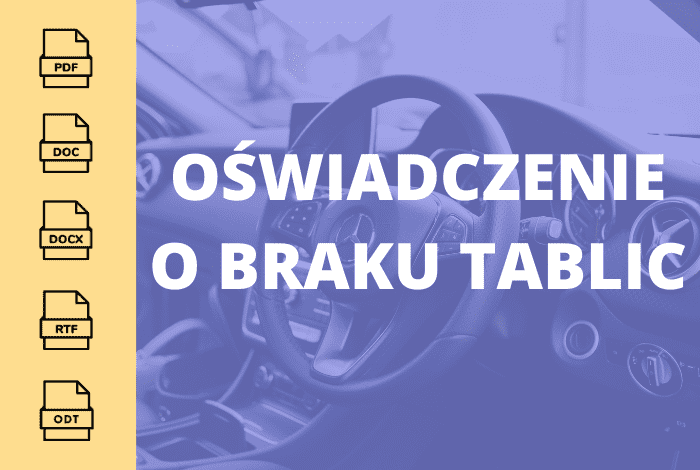 Oświadczenie o braku tablic