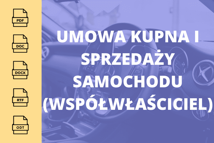 Umowa kupna i sprzedaży samochodu - współwłaściciel