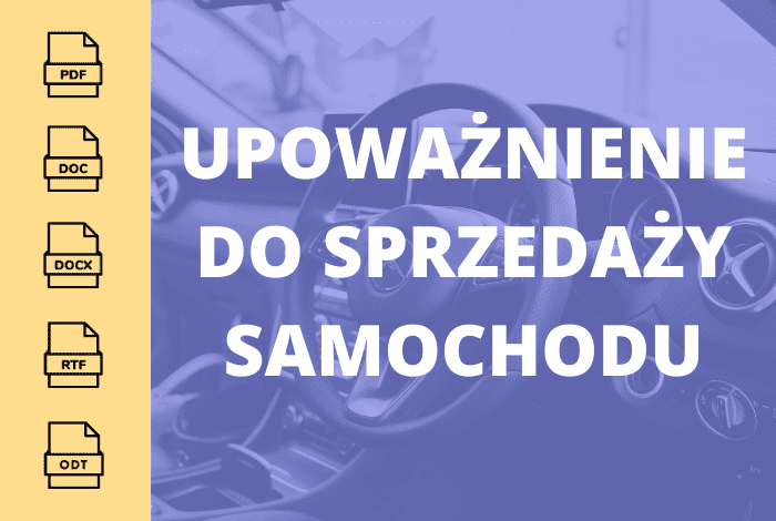 Upoważnienie do sprzedaży samochodu