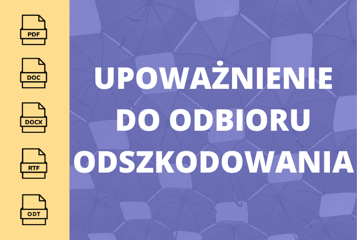 Upoważnienie do odbioru odszkodowania