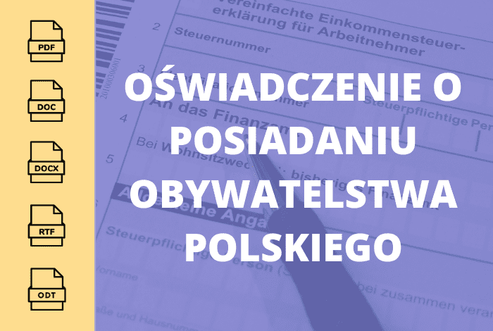 Oświadczenie o posiadaniu obywatelstwa polskiego