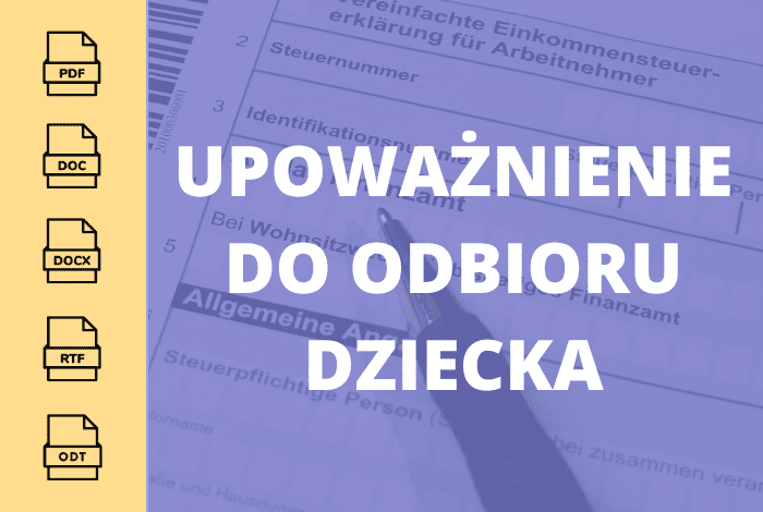 Upoważnienie do odbioru dziecka